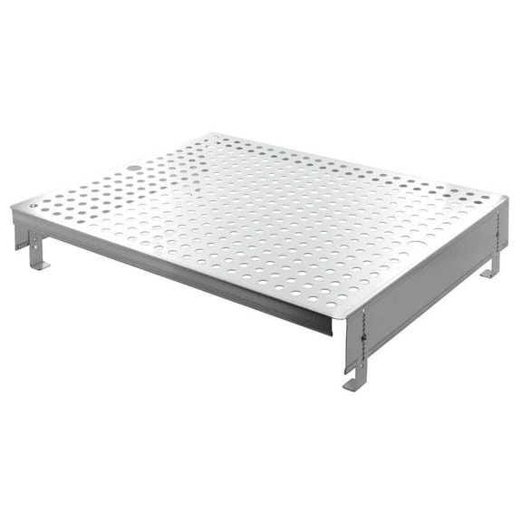 HUBERT Expressly HUBERT Double Well Perforated Stainless Steel Adjustable Elevator - 19"L x 23.5 1/2"W