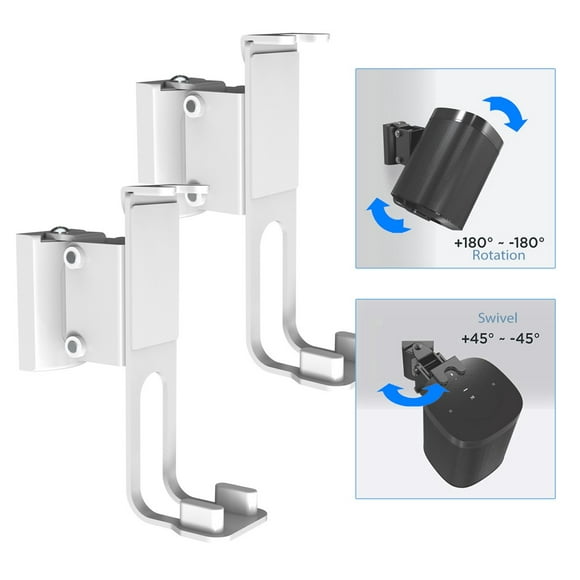 Boost Industries S1SB-WHii Speaker Wall Bracket/Mounts for SONOS ONE, ONE SL, and PLAY:1 Smart Speakers (Pair)