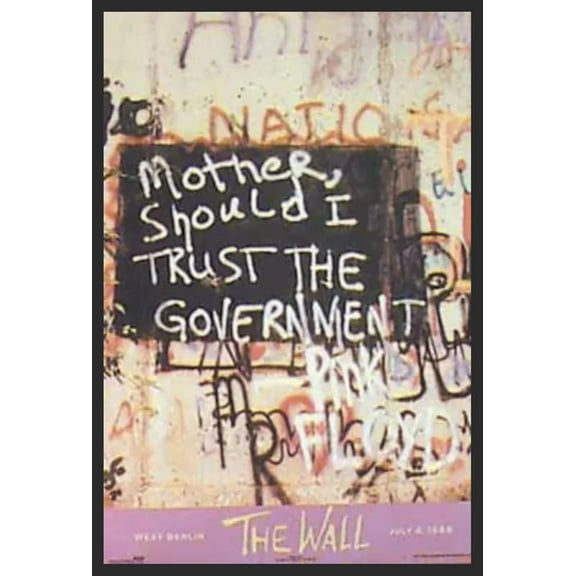 BUY ART FOR LESS Officially Licensed Pink Floyd The Wall Framed Art Poster - 24 x 36 Inch - Sturdy Engineered Wood Frame with Plexi Glass - Ready To Hang