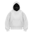 thumbnail image 5 of vigerakr Womens Hoodie with Built In Balaclava, Double Hooded Jacket Windproof Balaclava Warm Sports Casual Bicycle Clothing (White, M), 5 of 6
