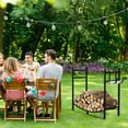 thumbnail image 4 of Gymax 33'' Firewood Rack W/ Removable Kindling Holder Steel Fireplace Wood, 4 of 10