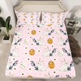 thumbnail image 2 of Feelyou Cartoon Bunny Rabbit Twin Sheet Sets for Teens, Cute Animal Lover Twin Fitted Sheet, Kawaii Easter Eggs Flat Sheet, Microfiber Bedroom Decor, 3pcs, 2 of 7
