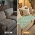 thumbnail image 3 of Couch Cover for Dogs Washable, Non Slip Fuzzy Pet Couch Covers，Sofa Pet Friendly, Thick Soft Sofa Slipcovers Cushion Protector,Green 27.6" x 27.6", 3 of 10