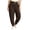 Brown, variant on Women's Plus Size Jogger Pants, High Waist Buttons Decor, Elastic Waistband, Loose Tapered Ankle Pants for Errands Loungewear Daily | TruHer,Army Green L