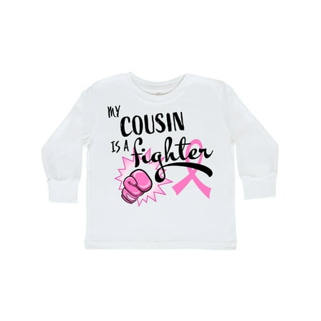 

Inktastic My Cousin is a Fighter- Breast Cancer Awareness Gift Toddler Boy or Toddler Girl Long Sleeve T-Shirt