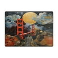 thumbnail image 2 of Bridge and Moon Painting Area Rug Washable 80 x 58 Floor Carpet Mat Non Slip for Bedroom Living Room Home Decor, 2 of 7