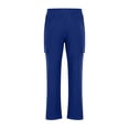 thumbnail image 4 of Men's Cargo Pants Solid Color Drawstring Casual Pants Full Length Pants Navy, 4 of 6