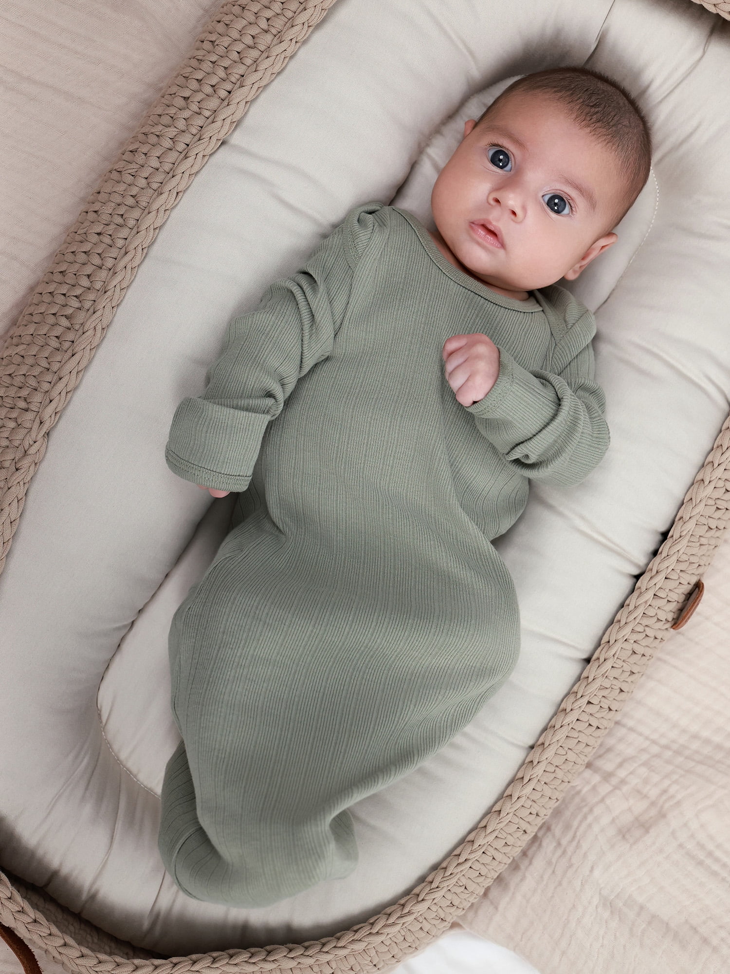 Gerber Baby Neutral Long Sleeve Gowns, 3-Pack, Sizes Newborn - 0/3 Months