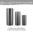 thumbnail image 4 of Glasseam Set of 3 Ribbed Glass Hurricane Candle Holders: Elegant Cylinder Vases for Pillar and Floating Candles, Modern Home Decor for Living Room and Events, 4 of 9