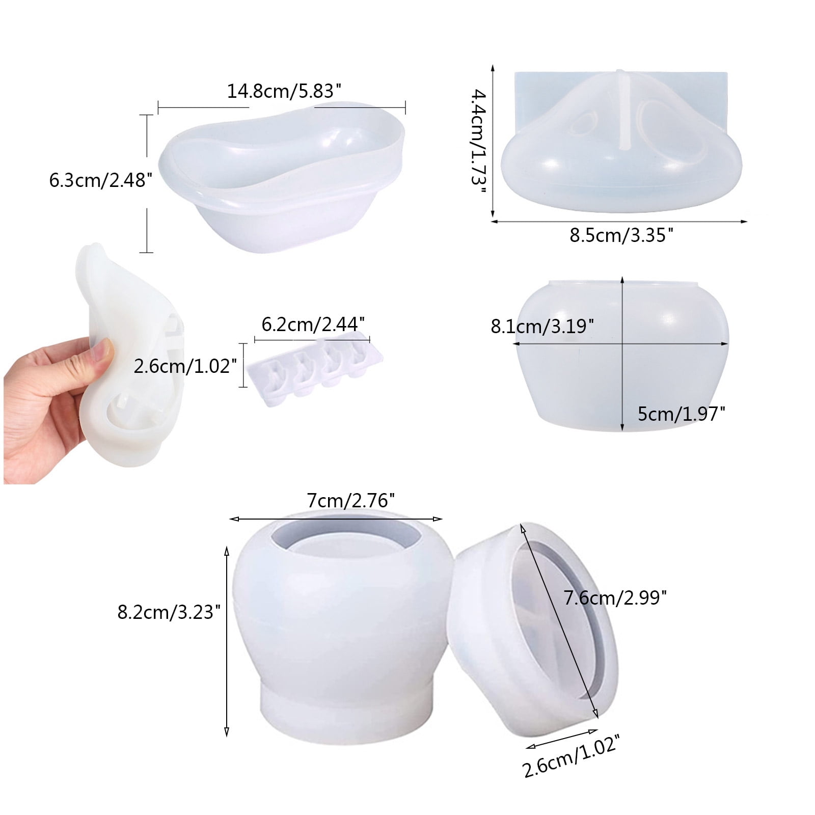 Mushroom Jars Silicone Molds for Epoxy Resin Casting,Resin Jar Mold with Lid for Jewelry Storage Box,Candy Container