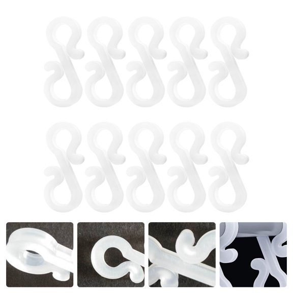 ROSENICE 50Pcs Ornament Hanging Hooks White Plastic for Holiday and Festival Decorative Accessories 1.4in