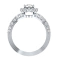 thumbnail image 2 of Halo Engagement Ring Pave Set Shank Ring 2.2 Ct Round Diamond 14K White Gold Over, 2 of 2
