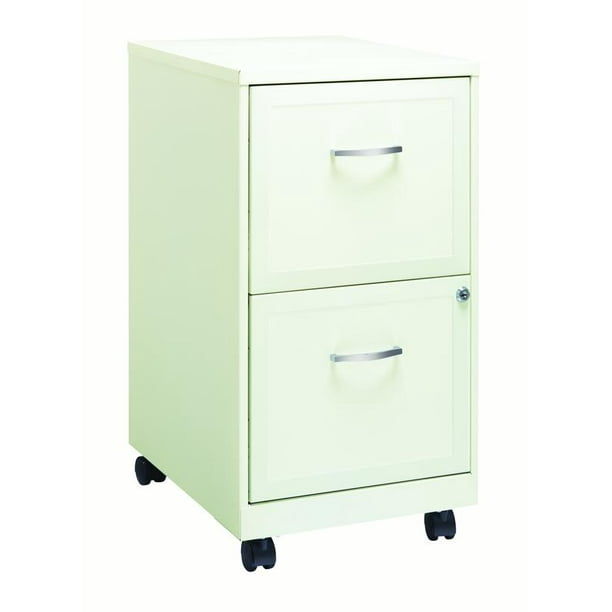 Lorell 2 Drawers Steel Vertical Lockable Filing Pearl White