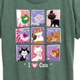 thumbnail image 3 of Disney Classics - Cats & Dogs - Grid Of Assorted Cats - Women's Short Sleeve Graphic T-Shirt, 3 of 5