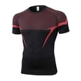 thumbnail image 3 of KLHDSF Men's Athletic Short Sleeve Compression Shirts Stretch Performance T-Shirt Running Workout Tops Quick Dry Base Layer Red M, 3 of 7
