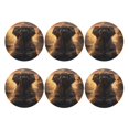 thumbnail image 2 of Pofeuu Lake Meditating Elephant Print Leather Coasters Set of 6, Round Cups Mugs Mat Pad for Home Kitchen Heat Resistant Drink Coasters,Round Shape, 2 of 7