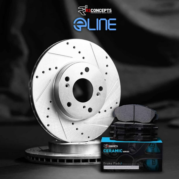 Aazon.co: R1 Concepts Rear Brakes And Rotors| Hardware Included| Rear Ceraic Brake Pads And-1267212