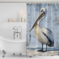 thumbnail image 2 of Ocean Pelican Shower Curtain Set - Standard 72" x 72" Washable Bathtub Curtain with 12 Hooks, Summer Coastal Birds Modern Painted Waterproof Fabric Stall Shower Curtains for Bathroom/Bathtub Décor, 2 of 6