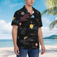 thumbnail image 2 of Lsque Galaxy pattern Hawaiian Shirt for Men, Unisex Summer Beach Casual Short Sleeve Button Down Shirts-X-Large, 2 of 9