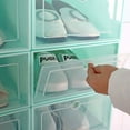 thumbnail image 2 of Clear Plastic 1 Pack Stackable Foldable DIY Shoe Drawers Storage Container Organizers, 2 of 4