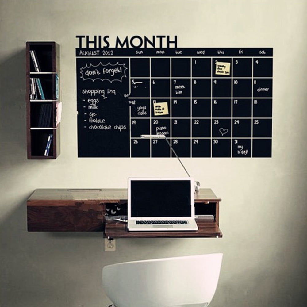 Extra Large Chalkboard Monthly Wall Calendar Reusable,... Adhesive Decal 