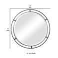thumbnail image 5 of Benjara BM239361 Miroir Mural Rond en Métal 3 Dimensions 30 Po, Argent, 5 of 5