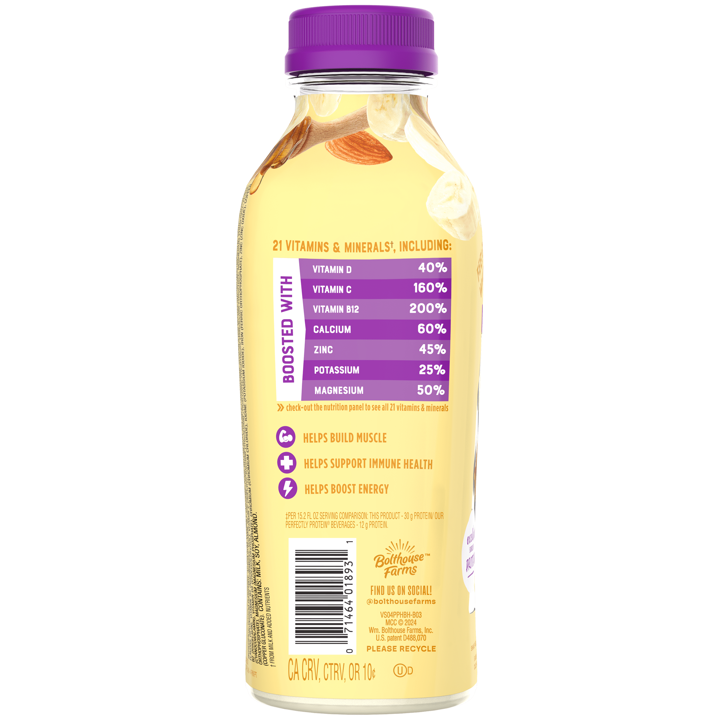(2 pack) Bolthouse Farms Protein Plus Banana Honey Almond Butter 15.2oz