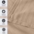 thumbnail image 5 of Superior Clara Cotton Striped Woven Blanket, California King, Khaki, 5 of 13