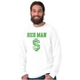 thumbnail image 3 of Cool Rich Man Dollar Sign Money Men's Long Sleeve Tee T Shirt Brisco Brands L, 3 of 6