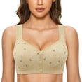 thumbnail image 2 of EHRWE Daisy Bras For Older Women Front Buckle Lace Edge Wirefree Movement Seamless Push Up Adjustment Yoga Sleep Large Smoothing Bra, 2 of 3