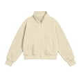 thumbnail image 4 of luawuai Girls Full Zip Sweatshirt Jacket with Pockets, Beige, Size 14-15 Years, 4 of 6