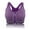 Purple, variant on Women's Comfort Workout Sports Bra Low-Impact Activity Sleep Bras with Zipper, Black, S
