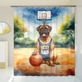 thumbnail image 3 of Happy Father's Day Bullmastiff Playing Basketball with Best Dad Jersey Shower Curtain Dog Lover Waterproof Bathroom Bathtub Curtain - 13006, 3 of 5