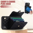 thumbnail image 6 of Allytechgroup for iPhone XS/X Wallet Case with 5 Cards Holders, Detachable Hand Strap & Shoulder Lanyard RFID Blocking Shockproof Protective Phone Case for Girls Women, Black, 6 of 8