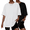 Black/White, variant on 2 Pack Womens Pajama Tops Short Sleeve Oversized T Shirts Summer Spring Tops 2025 Basic Casual Tee Top