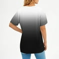 thumbnail image 6 of Aobny Cooling Tops Women Gradient Black T-Shirt V-Neck Elbow-Length Plus Tops for Women Trendy, 6 of 7