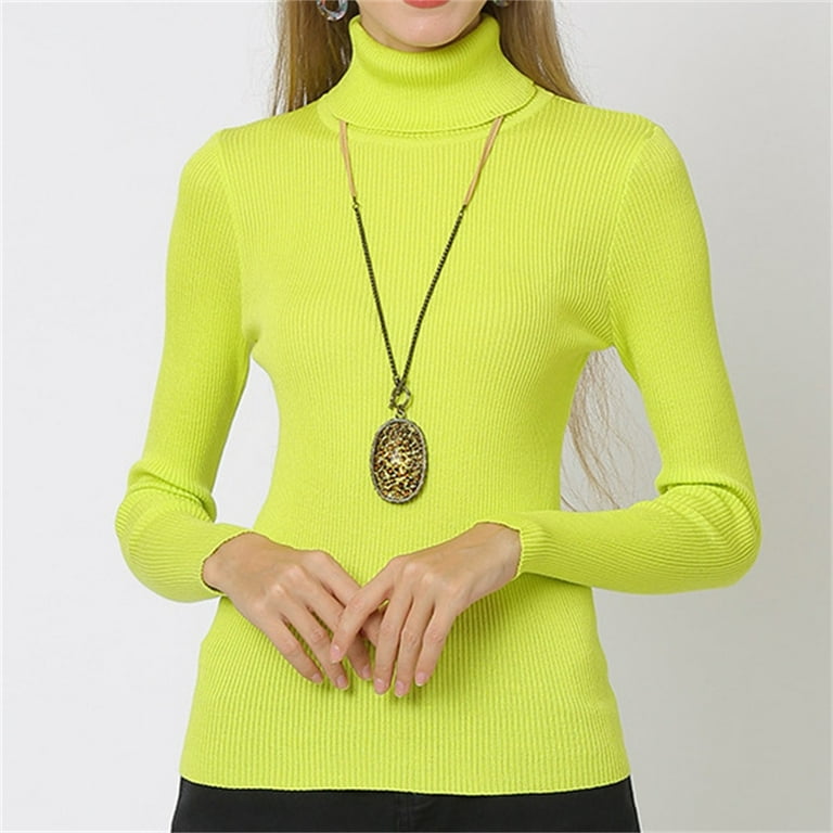 Yellow turtleneck womens sale