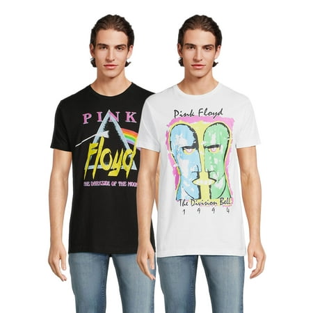 Pink Floyd Men's & Big Men's Graphic Band Tees, 2-Pack, Sizes S-3XL