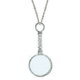thumbnail image 2 of 1928 Jewelry Womens Pewter Crystal Magnifying Glass Necklace Pendant Enhancer, 30, 2 of 4