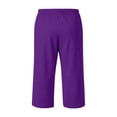 thumbnail image 6 of Nokdvo Harem Capri Pants for Mens Drawstring Elastic Waist Shorts with Pockets Below Knee Joggers Wide Leg Stretch Comfy Lounge Lightweight Athletic Summer Tapered Trousers,Dark Purple 2XL, 6 of 6