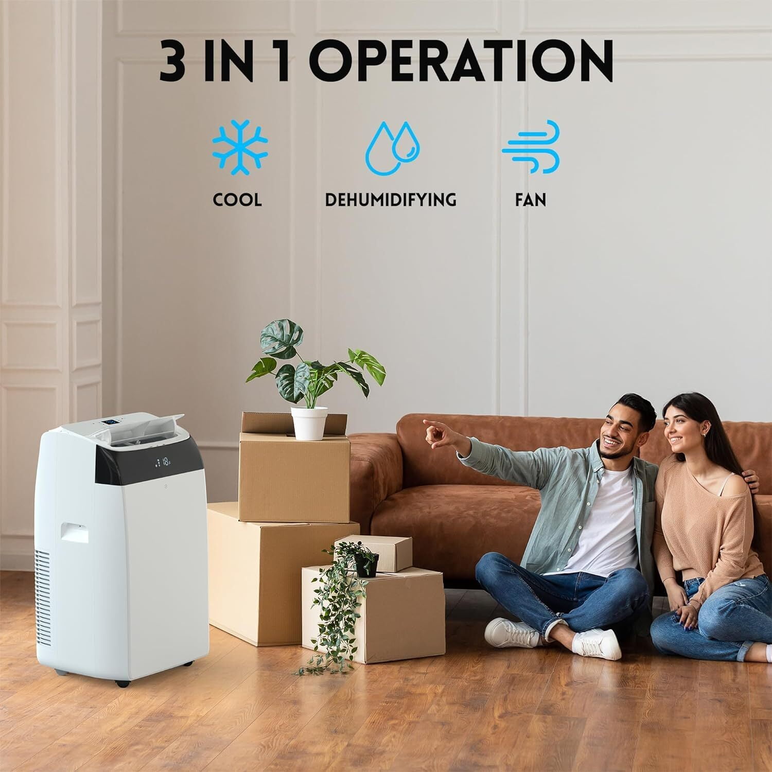 Garvee 12000 BTU Portable Air Conditioner with 3-in-1 Functionality,24-Hour Timer for Bedroom, Office, Cools Up to 550 sq.ft,White