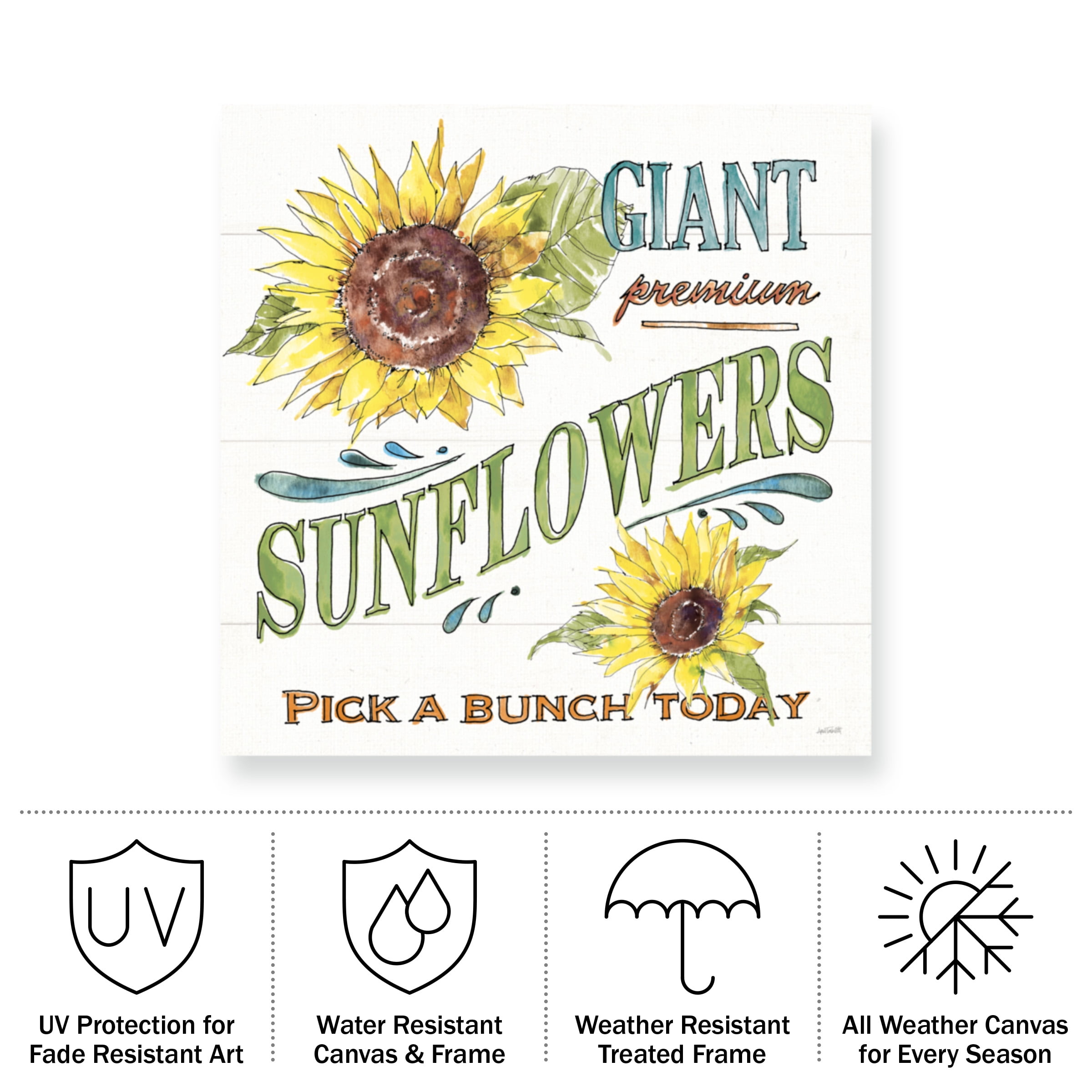 Anne Tavoletti 'Sunflower Fields IV' Outdoor All-Weather Wall Decor