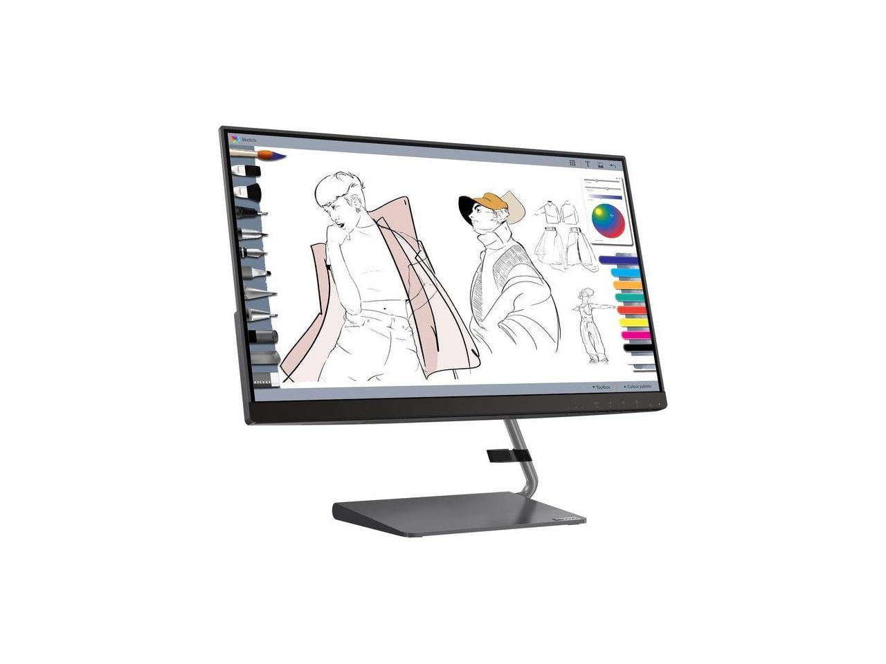 Lenovo Q24h-10 23.8" QHD (2560 x 1440) USB-C LCD Monitor, LED Backlit, AMD FreeSync, 75Hz, 4ms, 99% sRGB, Speakers, Low Blue Light