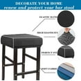 thumbnail image 3 of Bar Stool Covers Rectangle Set of 4/2/1 Saddle Bar Stool Covers Slipcover Stool Cushion Covers Stretch Vanity Stool Cover Washable Counter Stool Chair Covers slipcover,Taupe,1pcs, 3 of 8