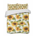 thumbnail image 2 of Quilts Queen Size, Sunflower Soft Comforter Bedding Set for Bed, Watercolor Summer Botanical Yellow Lightweight Quilted Bedspread with Pillow Cover(2 Pieces) for All Season, 90x96 Inch, 2 of 6