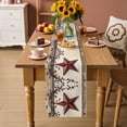 thumbnail image 6 of Farmhouse American Table Runner, Country Star Berries Vintage Wood Grain Cotton Linen Kitchen Table Decoration Washable Dining Tabletop Runners for Home Party Decor 18x72 Inches, 6 of 9