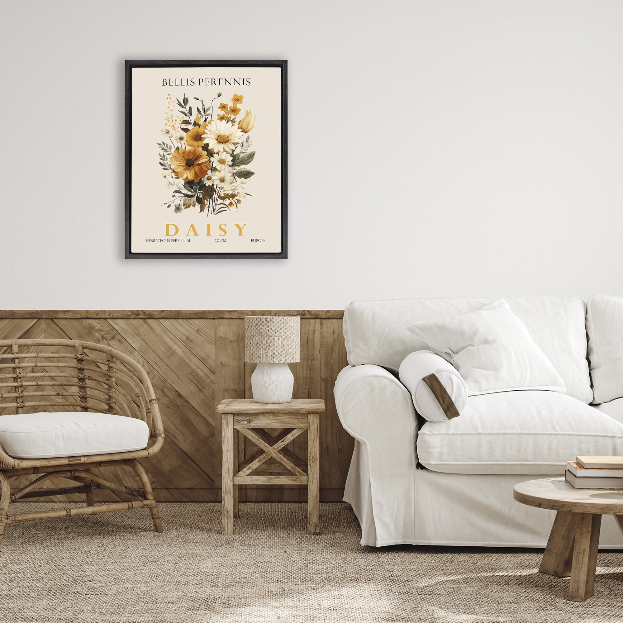 Stupell Industries Nature Daisy Bundle Black Framed Floater Canvas Wall Art, design by Christopher Giampietro