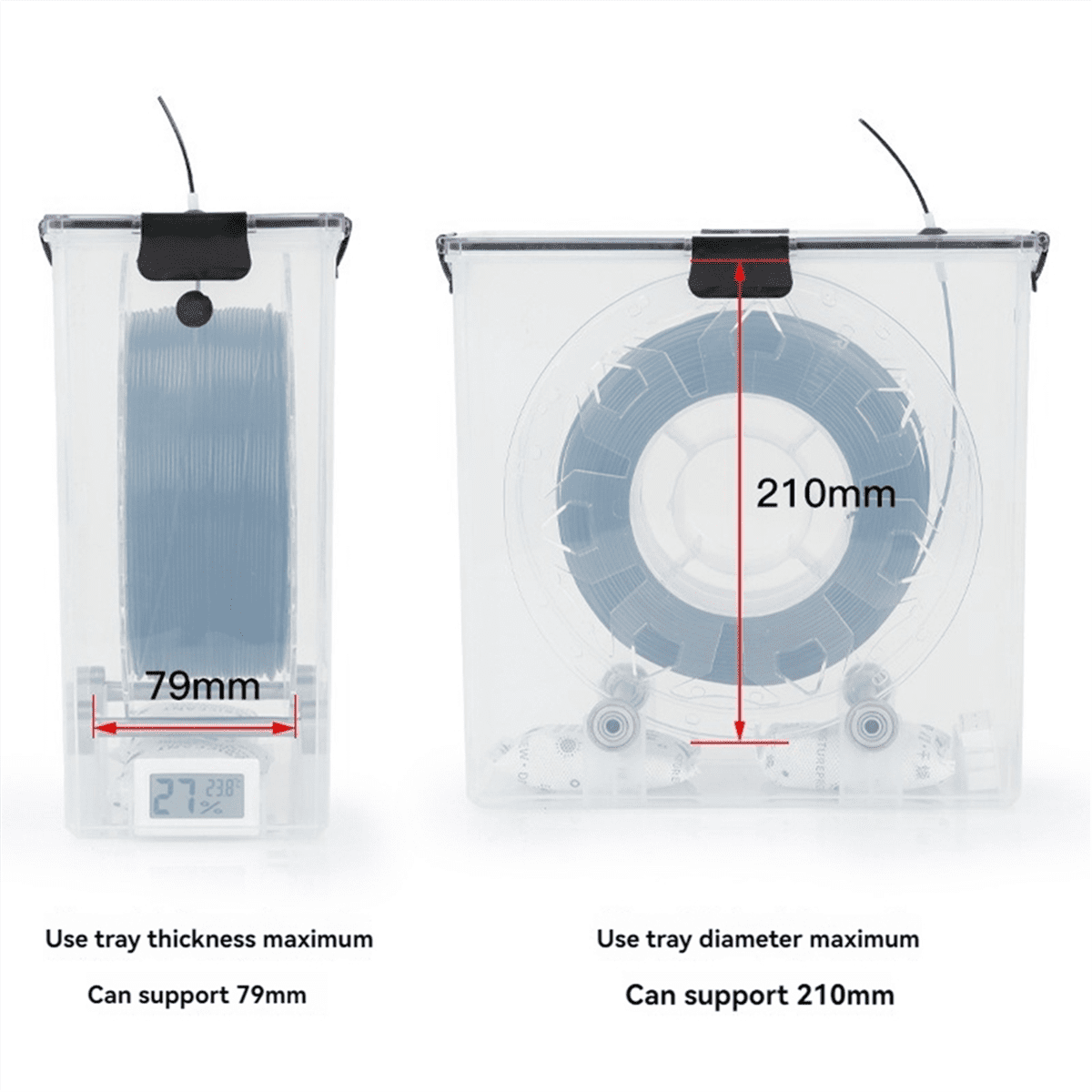 3D Printer Filament Dry Box Storage Hot-Air Heating Printing Material Holder Moisture- for All FDM