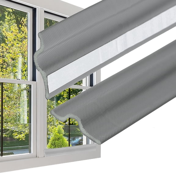REGALWOVEN 3 Feet Window Weather Stripping Door Seal Self Adhesive PU Foam Weather Strip Gray