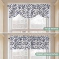 thumbnail image 4 of Blue Floral Leaf Tie Up Valance Curtains for Windows, Kitchen Curtains Window Shades, Retro Farmhouse Plant Tree Branch Light Filtering Roman Curtain Valances for Bedroom/Bathroom/Cafe 54"x18", 4 of 9